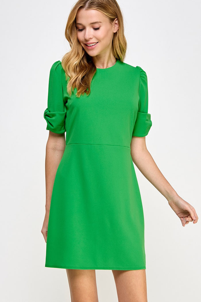 Kelly green coquette style dress w Bow detail