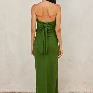 Ibiza Green Strapless Bias Cut Maxi Dress