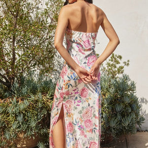 About A Girl Strapless Bias Cut Maxi Dress