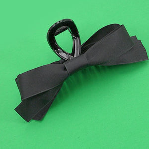 LARGE SILKY RIBBON BOW HAIR CLAW CLIPS
