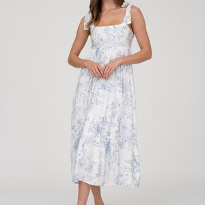 FRUIT BLOSSOM TIERED MIDI DRESS