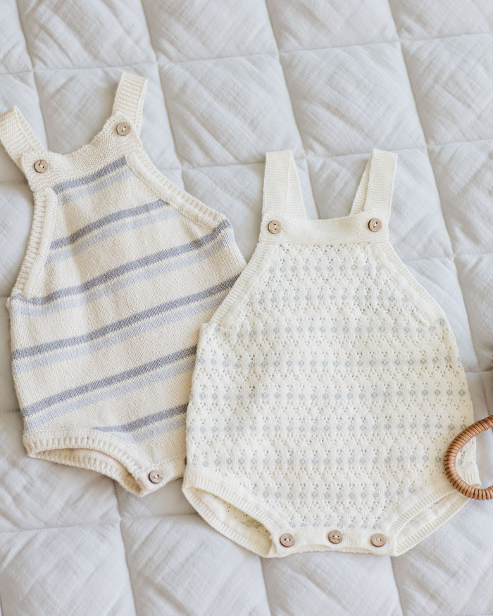 QM Tatum Romper || Blue Stripe