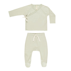 QM mint footed pant set