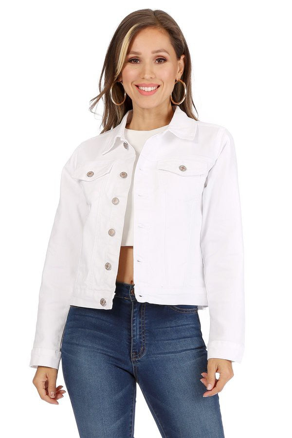 white front pocket denim jacket