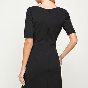 Solid black simple dress