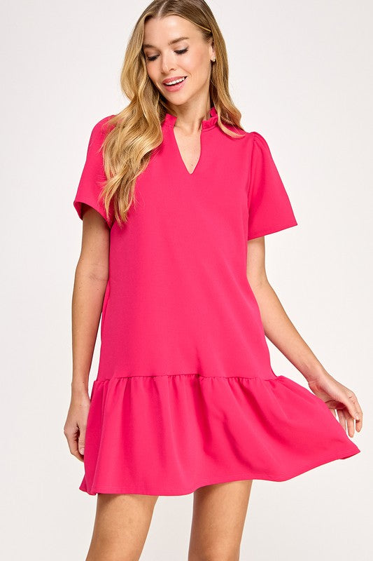 Raspberry dress w pockets