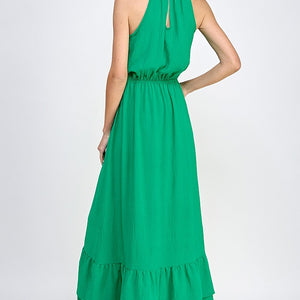 Green Halter Maxi Dress