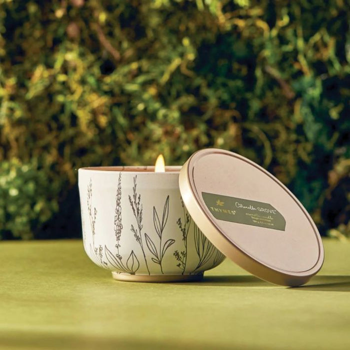 Citronella Grove Poured Candle Tin, Gold Lid