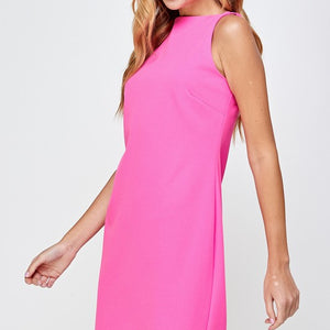 Hot Pink Solid Shift Dress