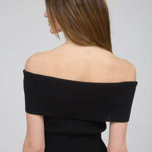 Black off the shoulder top