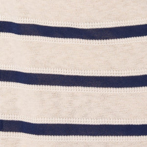 NAVY/CREAM SLEEVELESS STRIPED MINI DRESS