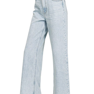 HIGH WAIST WIDE LEG STRAIGHT DENIM JEAN