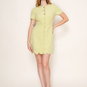 Scalloped Light Green Dress