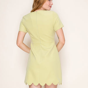 Scalloped Light Green Dress