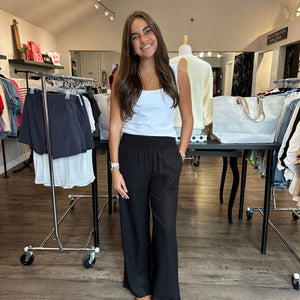 Black linen pant