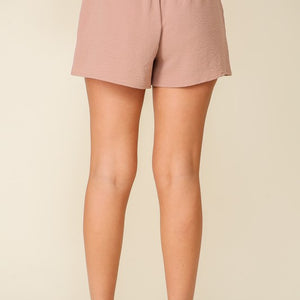 Taupe Smocked high waisted short