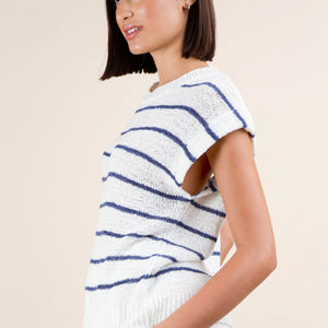 Striped Knit Sweater Vest Top