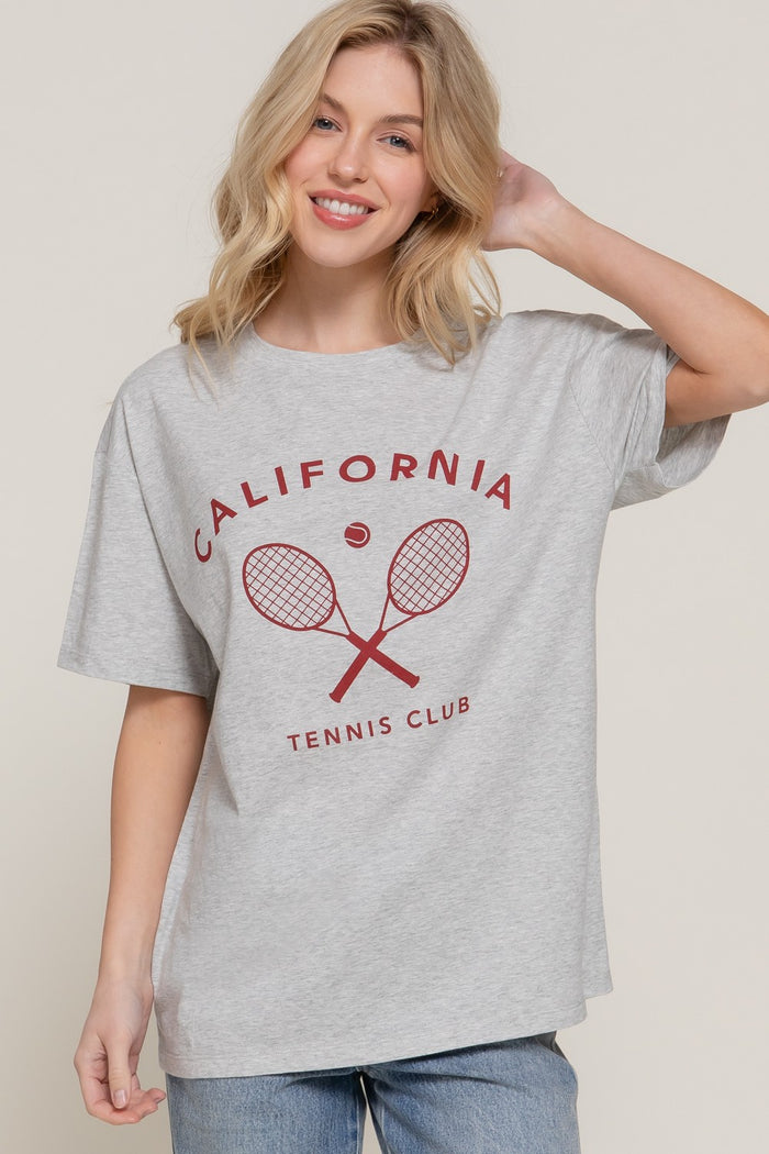 Short Slv Crew Neck Printed Oversized Tee