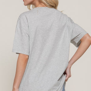 Short Slv Crew Neck Printed Oversized Tee