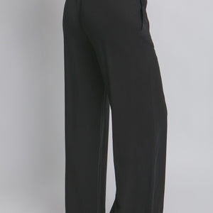 Black High Waisted Smocked Waist Casual Pants