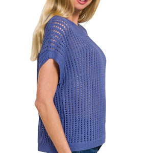 Marlin Crochet Knit Sheer Hollow Sweater