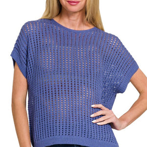 Marlin Crochet Knit Sheer Hollow Sweater
