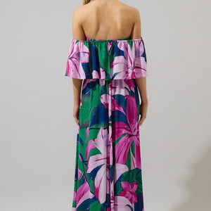 Ellerton Tropics Enamored Shoulder Ruffle Dress