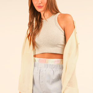 White button down gauze shirt