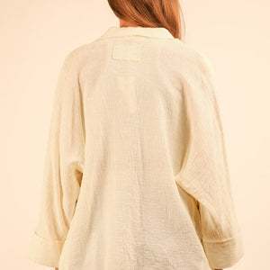 White button down gauze shirt