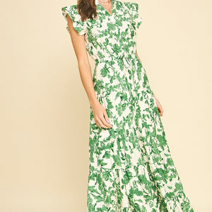 Floral Printed Tiered Maxi Dress