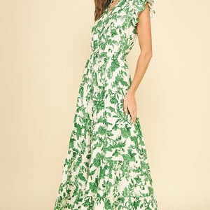 Floral Printed Tiered Maxi Dress