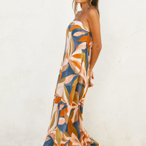 Destinations Strapless Tie Back Maxi Dress