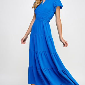 Royal Blue Ruffle Maxi Dress