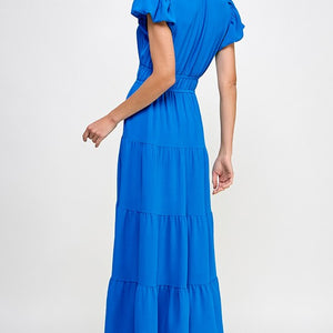 Royal Blue Ruffle Maxi Dress