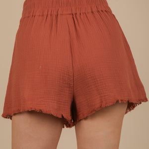 Cotton Gauze Shorts W/ Front Tie