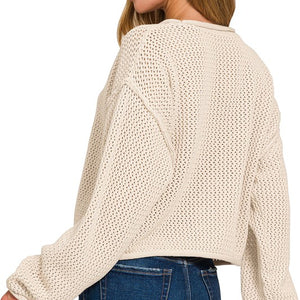 American Flag Crew Neck Sweater Sand