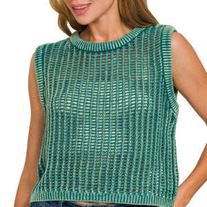Fish net green vest