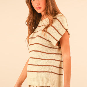 Brown striped knit