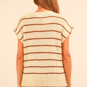 Brown striped knit