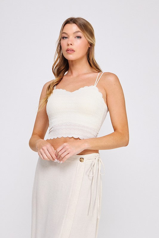 Off white scallop bralette