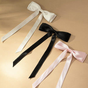 SATIN RIBBON BOW HAIR CLIP (3 COLORS)