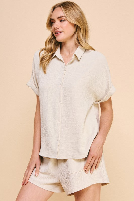 Oat cuff sleeve shirt