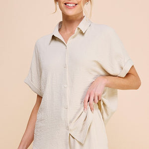 Oat cuff sleeve shirt