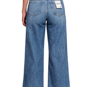 HIGH WAIST WIDE LEG STRAIGHT DENIM PANTS