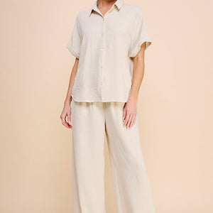 Oat drawstring pants