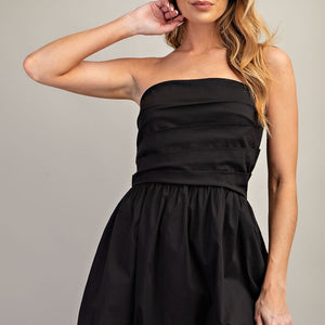 Strapless Bubble Hem Mini Dress