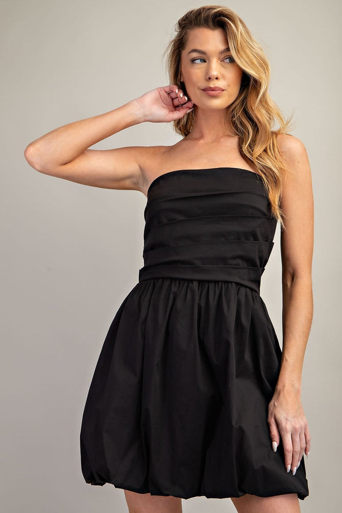 Strapless Bubble Hem Mini Dress