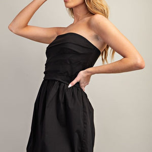 Strapless Bubble Hem Mini Dress