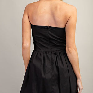 Strapless Bubble Hem Mini Dress