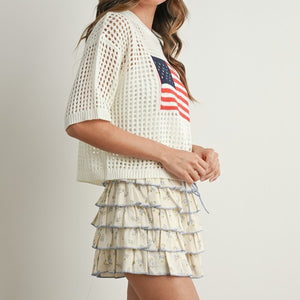 IVORY FLAG CROCHET TOP